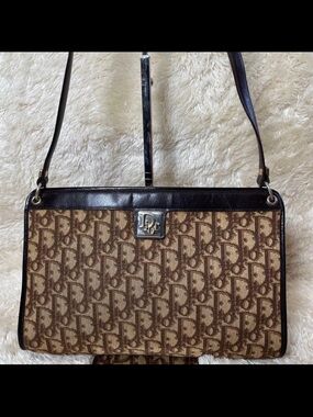 Dior Vintage Brown Monogram Shoulder Bag